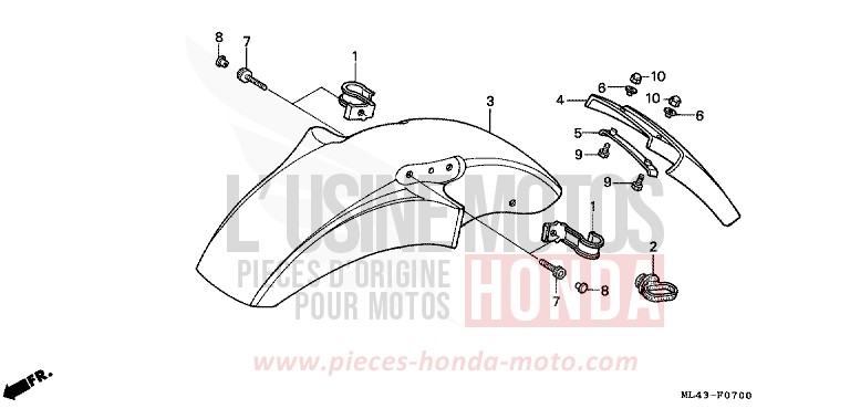 KOTFLUEGEL, VORNE von CB1300 Super Bold'or ABS GRANITE BLUE METALLIC-U (PB184) von 1986